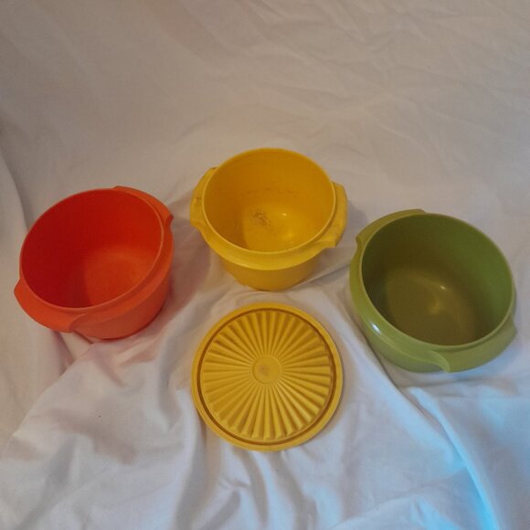 VTG Retro 1970s Tupperware Replacement Bowls: 886-12, 886-14, 886-16 & Lid: 812 - Picture 2 of 15